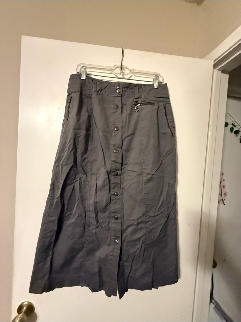 Together Charcoal Button-Front Maxi Skirt